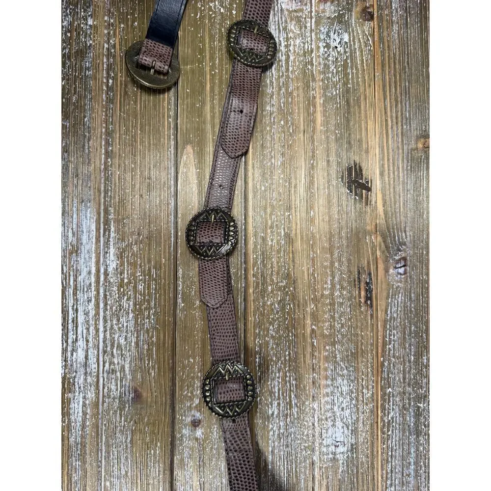 Vintage Boho Concho leather Belt Western Brown 40” Desertcore 90s Indie Festival